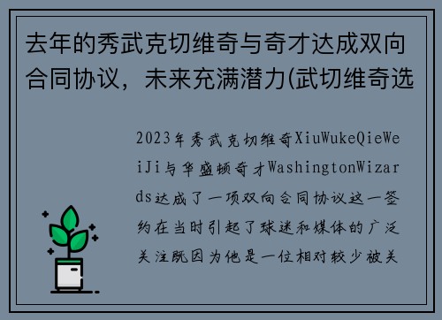 去年的秀武克切维奇与奇才达成双向合同协议，未来充满潜力(武切维奇选秀模板)